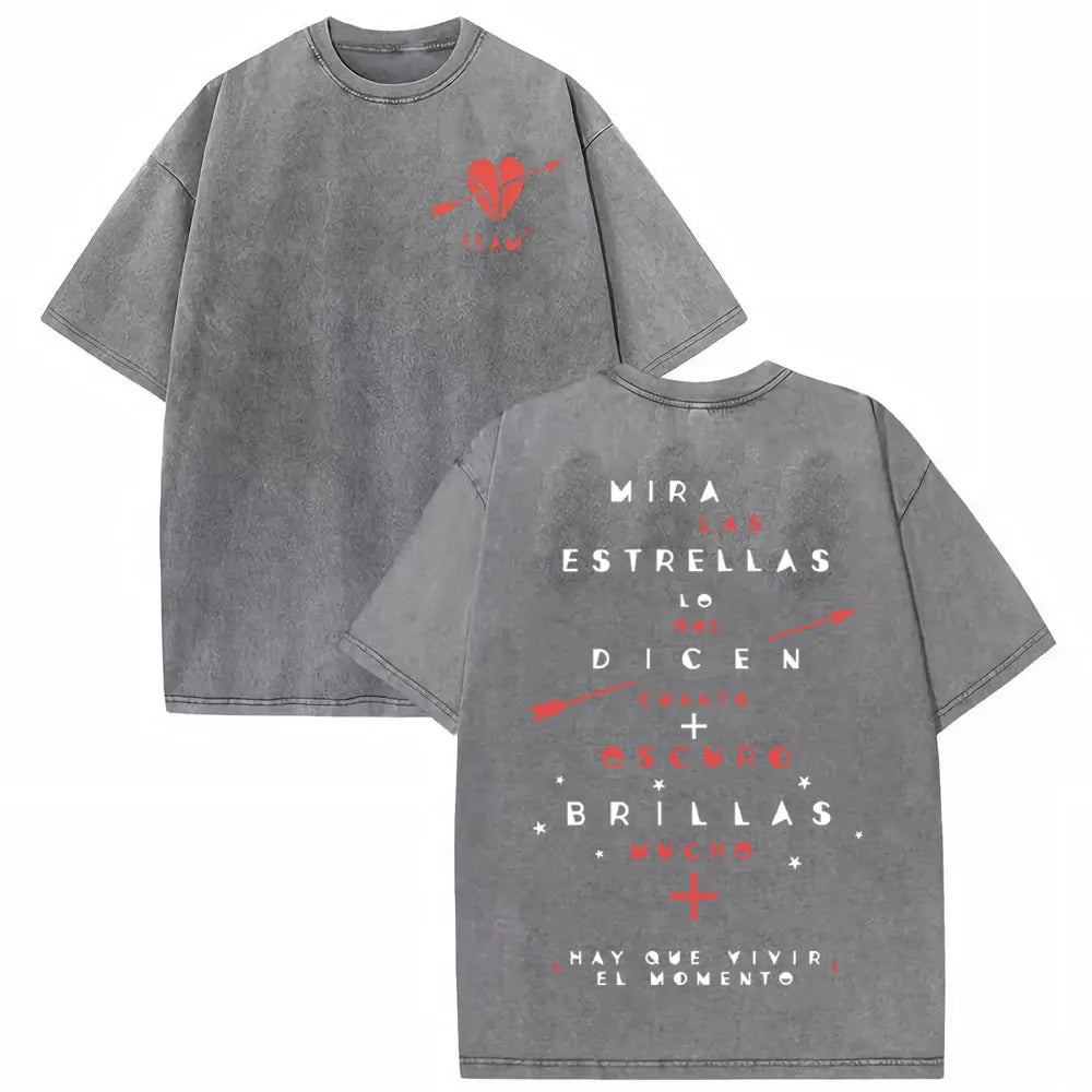 Manuel Carrasco Salvaje Desde Ia Raiz 2026 Vintage Washed T-shirt Men Women Fashion Hip Hop Punk 100% Cotton T Shirts Streetwear
