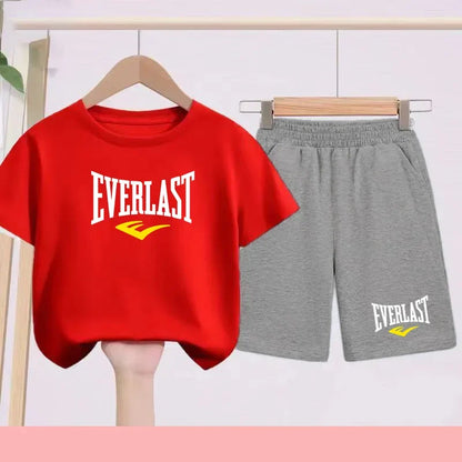 T-shirt d'été pour garçons et filles, manches courtes sportives pour enfants de 7 à 13 ans, pantalons à caractères, confortables