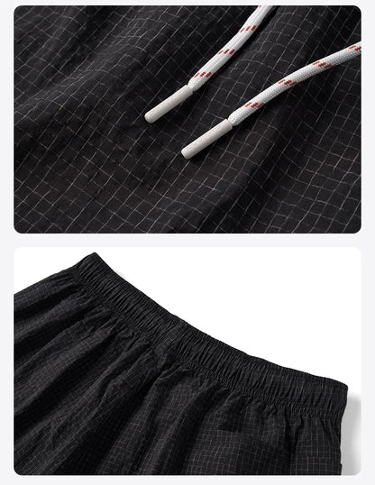 2026 Summer New Lightweight 100gsm Fabric Shorts Men Drawstring Elastic Waist Oversize Casual Outdoor Beach Shorts