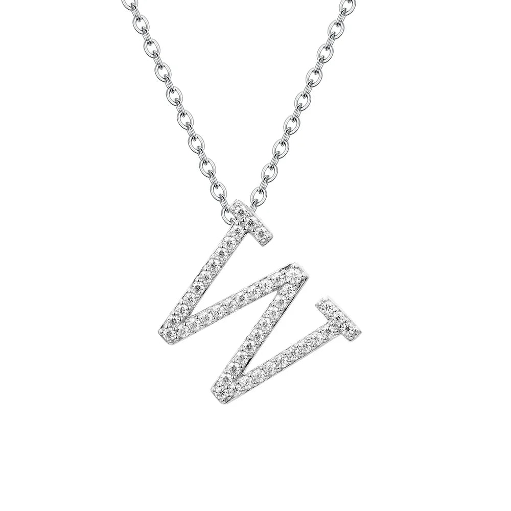 D VVS1 Color Moissanite Letters Necklace Pendant 100% 925 Sterling SIlver for Women Man Fine Jewelry Accessories Gift