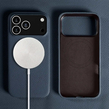 Luxury Magnetic Genuine Leather Case For iphone 17 Pro Max 16 15 14 13 12 11 for Magsafe Full Covered Phone Cases Back Cover