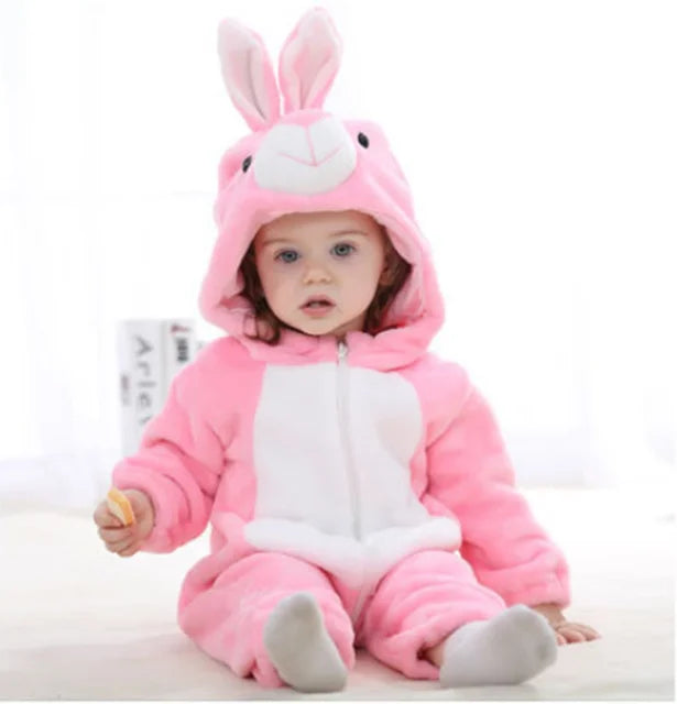 Cute Monkey Tiger Dinosaur Cosplay Costumes Boys Girls Toddler Animal Jumpsuit Baby Rompers Infant Clothes Pyjamas Kids Kigurumi