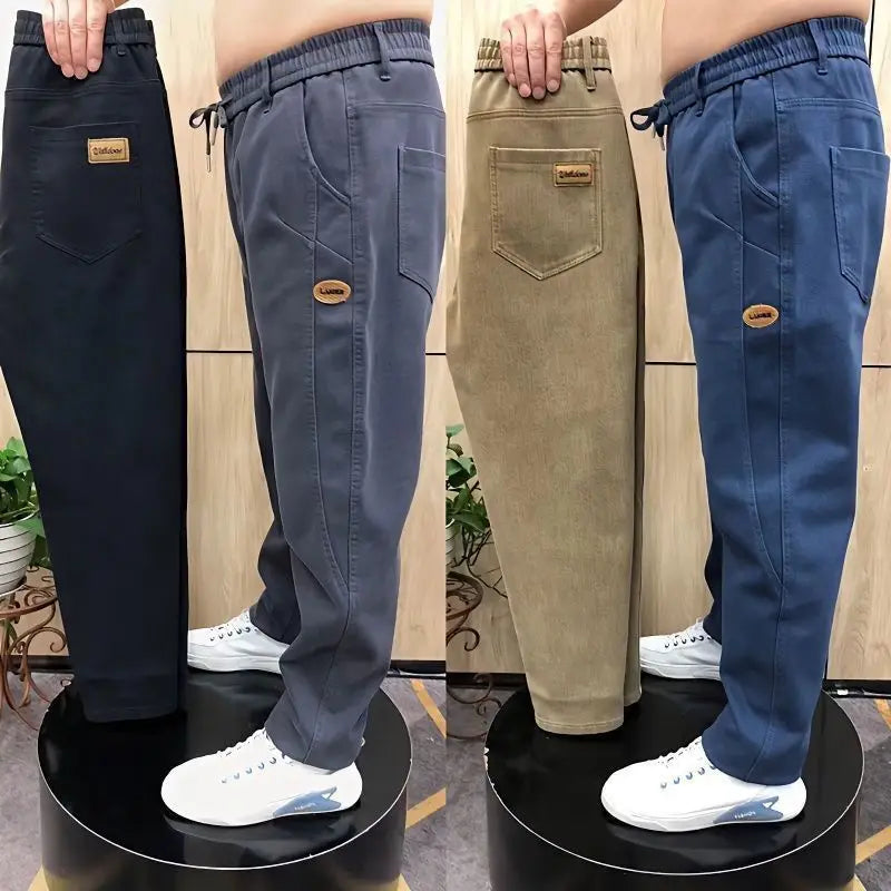 Autumn Pants Men's Jeans Men's Trousers Loose Versatile Autumn Winter High-waist Middle-aged Stretch Harem Pants