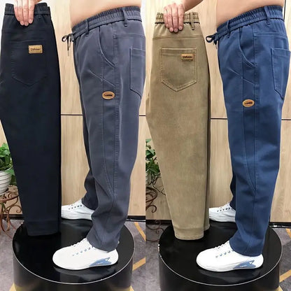 Autumn Pants Men's Jeans Men's Trousers Loose Versatile Autumn Winter High-waist Middle-aged Stretch Harem Pants