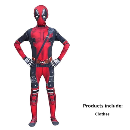 Cosplay Deadpool Costume Kids High Quality Spider-Man Child Halloween Cosplay Costume Deadpool Sword Set Adult Bodysuit Costume