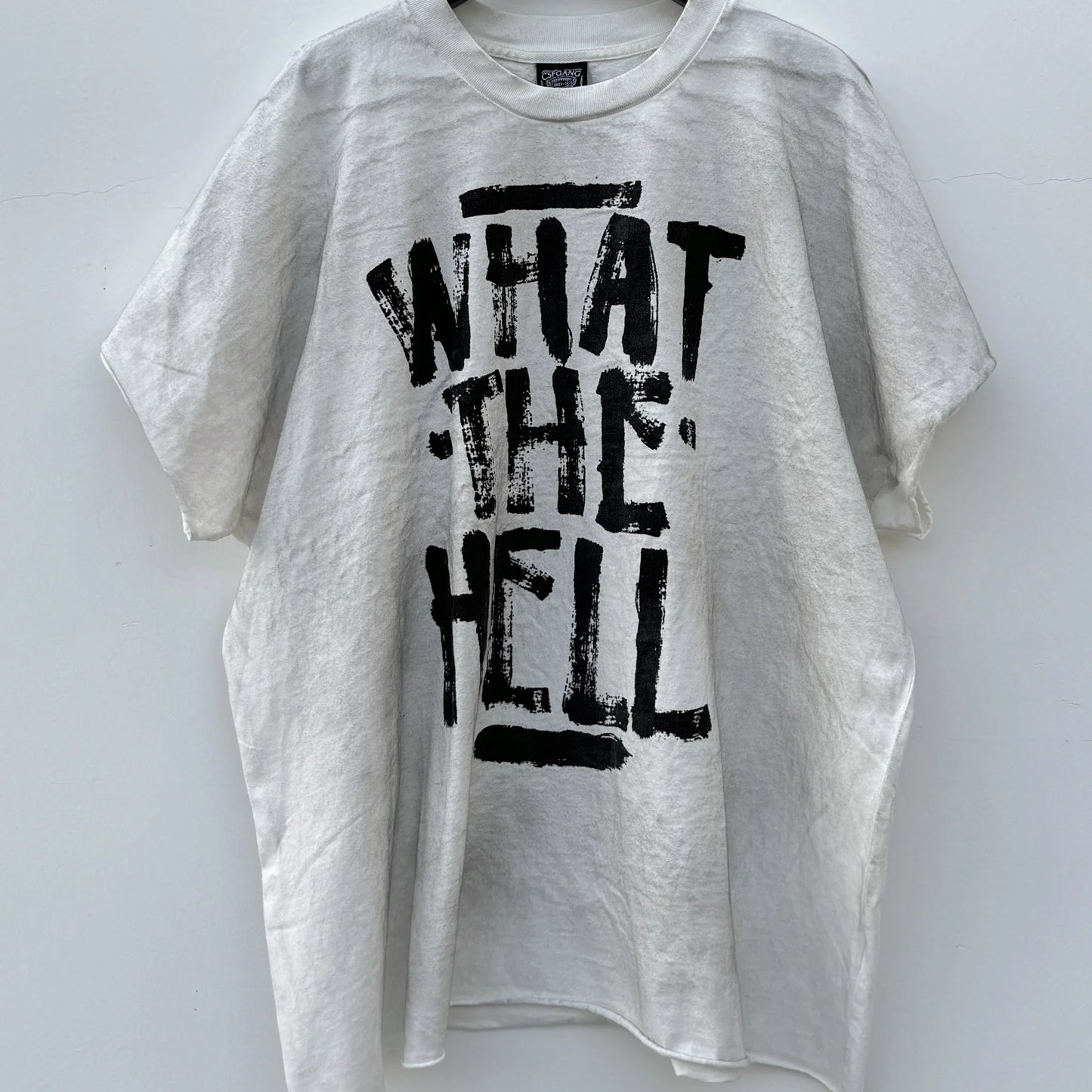WHAT THE HELL Saint T-Shirts Men Women Best Quality Heavy spray dirty dirty soil air Washed TEE Vintage T Shirt