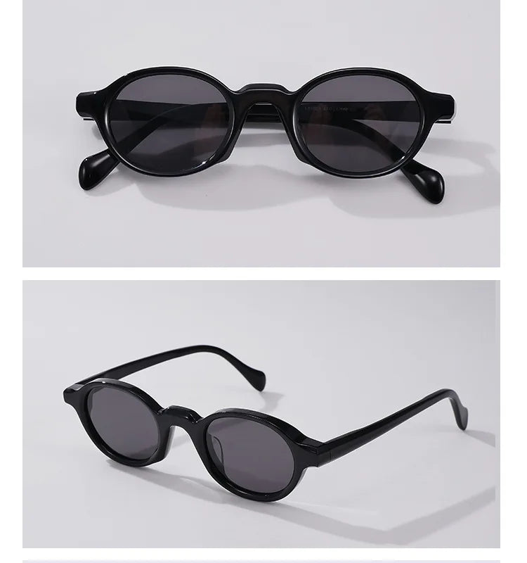 Fashion Top Quality Acetate Small Round Man Sunglasses Tourism Driving UV400 Protection Women Custom Prescription Sun Glasses