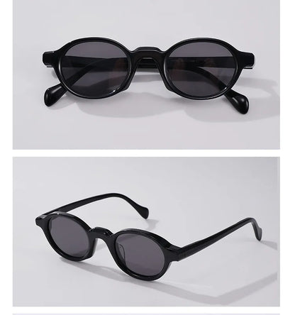 Fashion Top Quality Acetate Small Round Man Sunglasses Tourism Driving UV400 Protection Women Custom Prescription Sun Glasses
