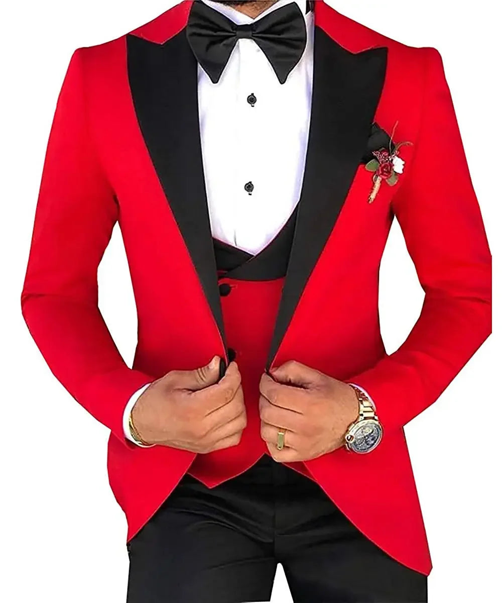 Custom Made Men Suits Terno Slim Groom Tuxedos Wedding Men Suits Terno Masculino (Jacket+Pant+Vest)