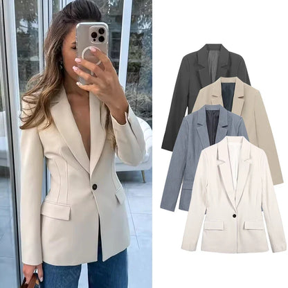 2026 New Office Women's Blazers & Jackets Fashion Slim Elegant Spring Women's Jacket Chic Young Commuter Warm Long Sleeve Blazer