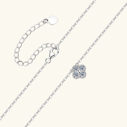 3mm Certified Moissanite Pendant Necklace for Women Classic Clover Flower Neck Chain 100% Pure 925 Silver Chain Charm