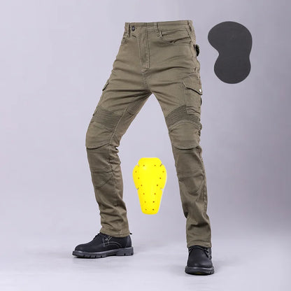 New Men's Winter Riding Motorcycle Cargo Pants Male Outdoor Riding Jeans Moto Protective Gear With Hip Knee Gear Long Trousers