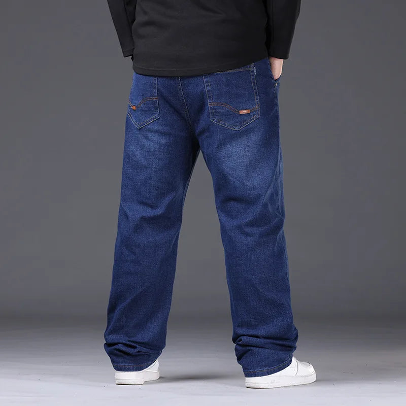 Plus Size Men's Jeans 42-50 High Stretch Denim Fabric Large Size Pants for 45-150kg Jeans Hombre Wide Leg Jeans Pantalon Homme