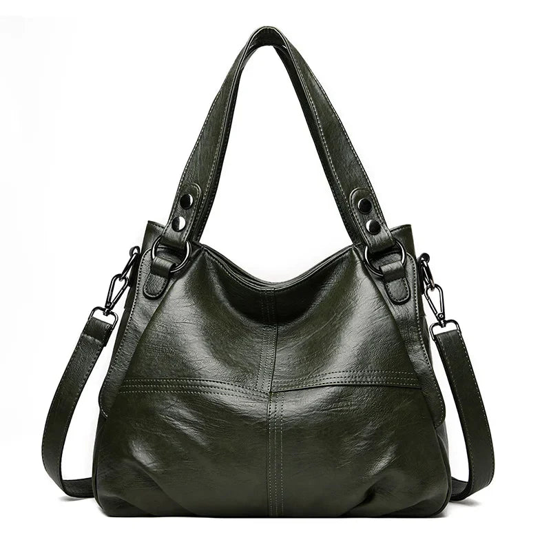 2024 Trend Large Capacity Genuine Tote Shoulder Bags Fashion Top-Handle Bag High Quality Leather Sac Casual Design Handbag Purse