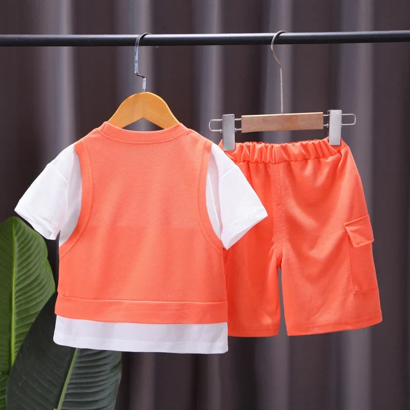 New Summer Baby Girl Clothes Infant Boys Clothing Children Casual T-Shirt Shorts 2Pcs/Set Toddler Sports Costume Kids Tracksuits