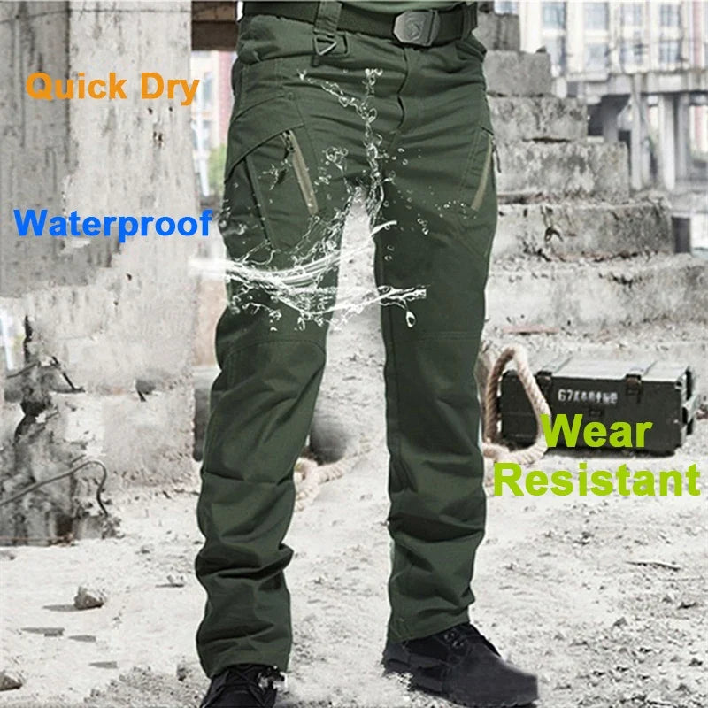 New Tactical 2-piece Set Pants Mens Outdoor Work Cargo Trousers Spring Summer Multi-pocket Waterproof Pant Training Hik Overalls
