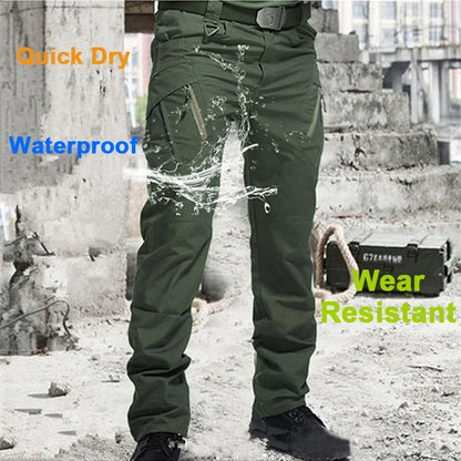 New Tactical 2-piece Set Pants Mens Outdoor Work Cargo Trousers Spring Summer Multi-pocket Waterproof Pant Training Hik Overalls