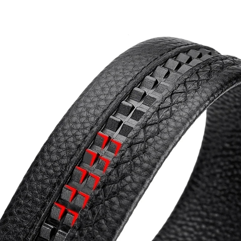 Belt for men, Genuine Leather Belt, Alloy Automatic Buckle Ratchet Belt, Men's Fashion Designer Belt 110cm-130cm