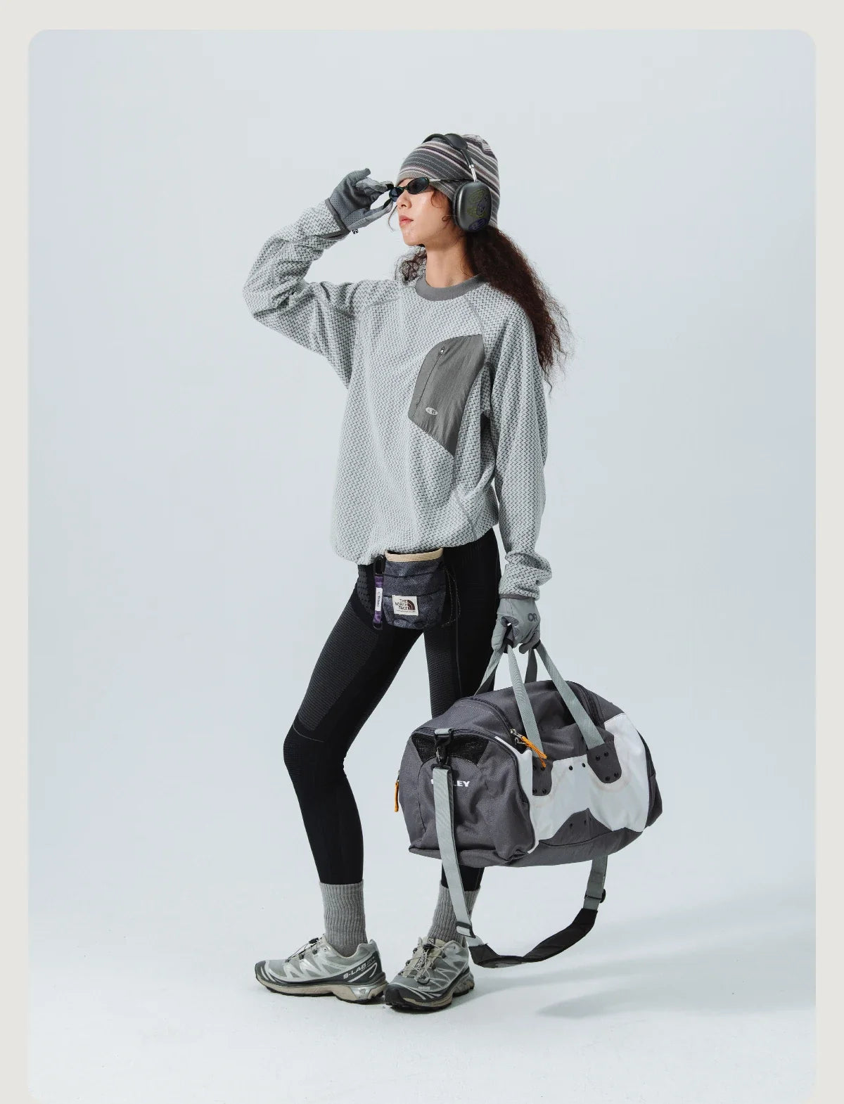 Mountain-Ready Crewneck: Engineered with Ribbed Neck, Reflective Logo, & Secure Chest Pocket for Outdoor Style Unisex