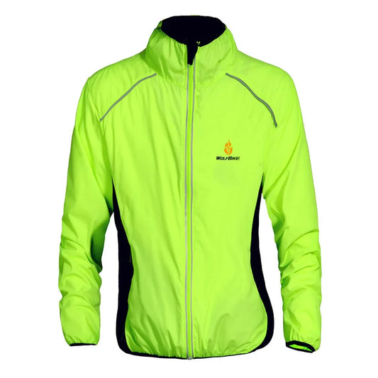 Men Windproof Water-repellent Reflective Cycling Jacket MTB Bicycle Long Sleeve Windbreaker Bike Coat Jersey