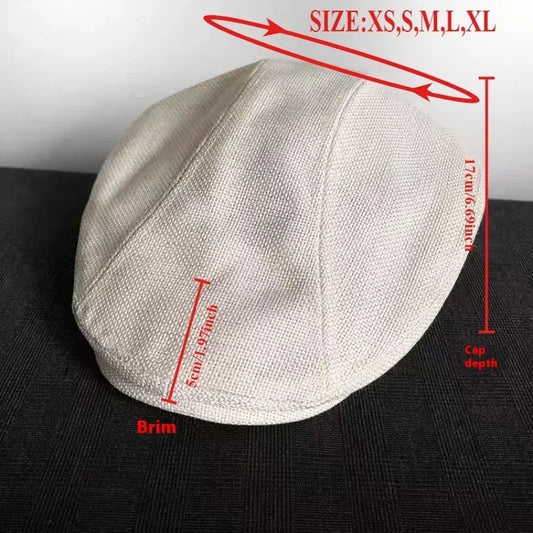 Big Size Summer Linen Solid Newsboy Caps Men and Women Painter Beret Hats Adult Casual Ventilate Sunprotection Advancing Hat
