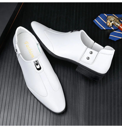 Patent Leather Casual Business Shoes for Men Solid Color Fashion Leather Shoes Male Spring Autumn New Designer Brogue Shoe Man