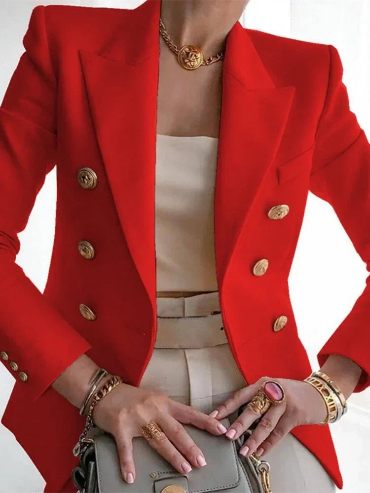 Women's Korean Fashion Long Sleeve Blazer Casual Loose Office Coat Spring Autumn Versatile New Clothing