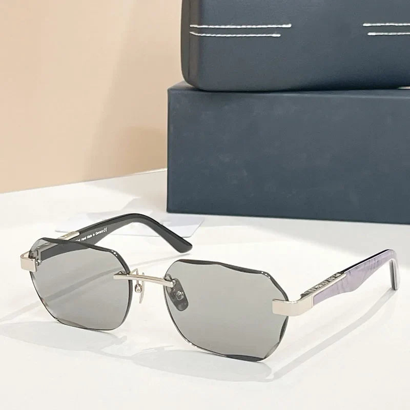 Rimless Luxury Sunglasses Gradient Square Handmade Germany Top Quality Designer Fashion Trendy UV400 Men Women Gafas