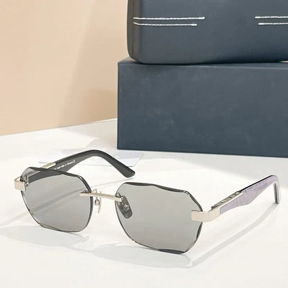 Rimless Luxury Sunglasses Gradient Square Handmade Germany Top Quality Designer Fashion Trendy UV400 Men Women Gafas