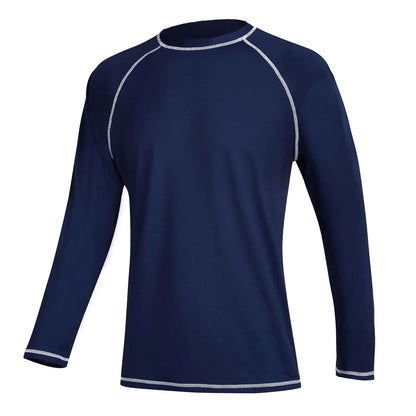 Men's Long Sleeve Swim Shirts Rashguard UPF 50+ UV Sun Protection Shirt Athletic Workout Running Hiking T-Shirt Swimwear