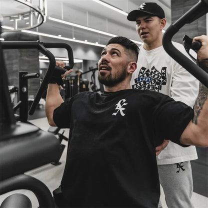 Joint Men Sports T Shirt Oversize Cotton Summer Tee Training Running Shirts Man Streetwear Short Sleeve Mens T-shirt