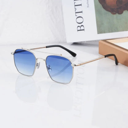 Designer Women's Sunglasses Bowie Big Square Alloy Fashion Street High Quality Luxury Design Classical Ultralight UV400 Glasses