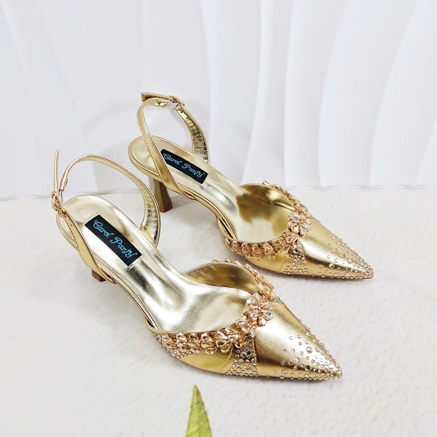 Italian Design Slip-on High Heels and Matching Three-Dimensional Bag Nigeria Party Pointed Shoes with Bag or a Pair of Shoes
