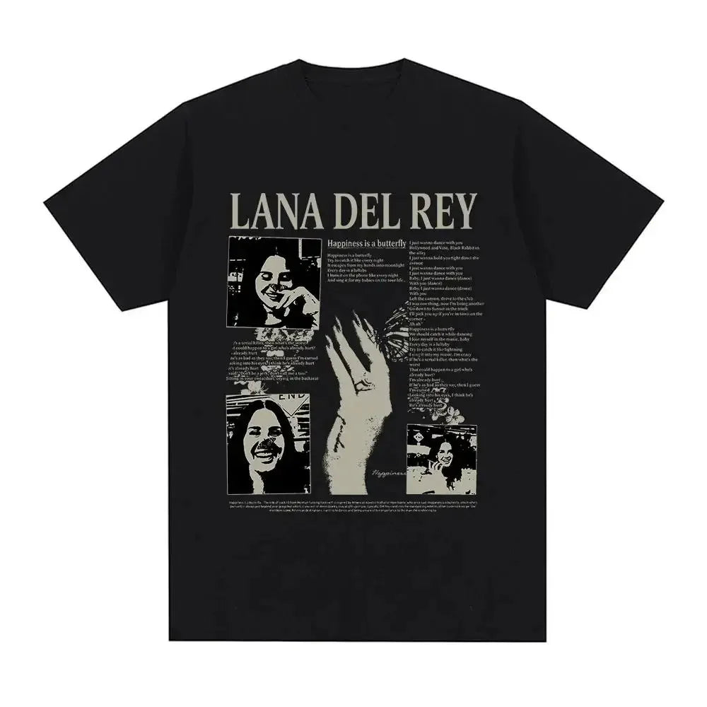 Singer Lana Del Rey Print T Shirt Women Fashion Hip Hop men's tshirts Streetwear Harajuku Short Sleeve T-Shirt Unisex summer tee