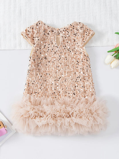 Girls Halloween Sequined Vest Skirt Princess TuTu Dress Children's Birthday Party Christmas Fluffy Dress Mesh Skirt Dresses L465