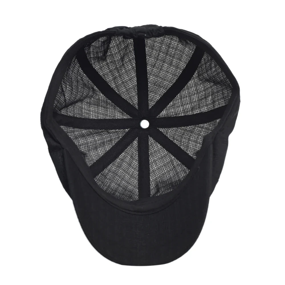 Spring Summer Breathable Mesh Newsboy Caps Men Woman Casual Beret Flat Ivy Cap Soft Solid Driving Fashion Peaked Cap Unisex