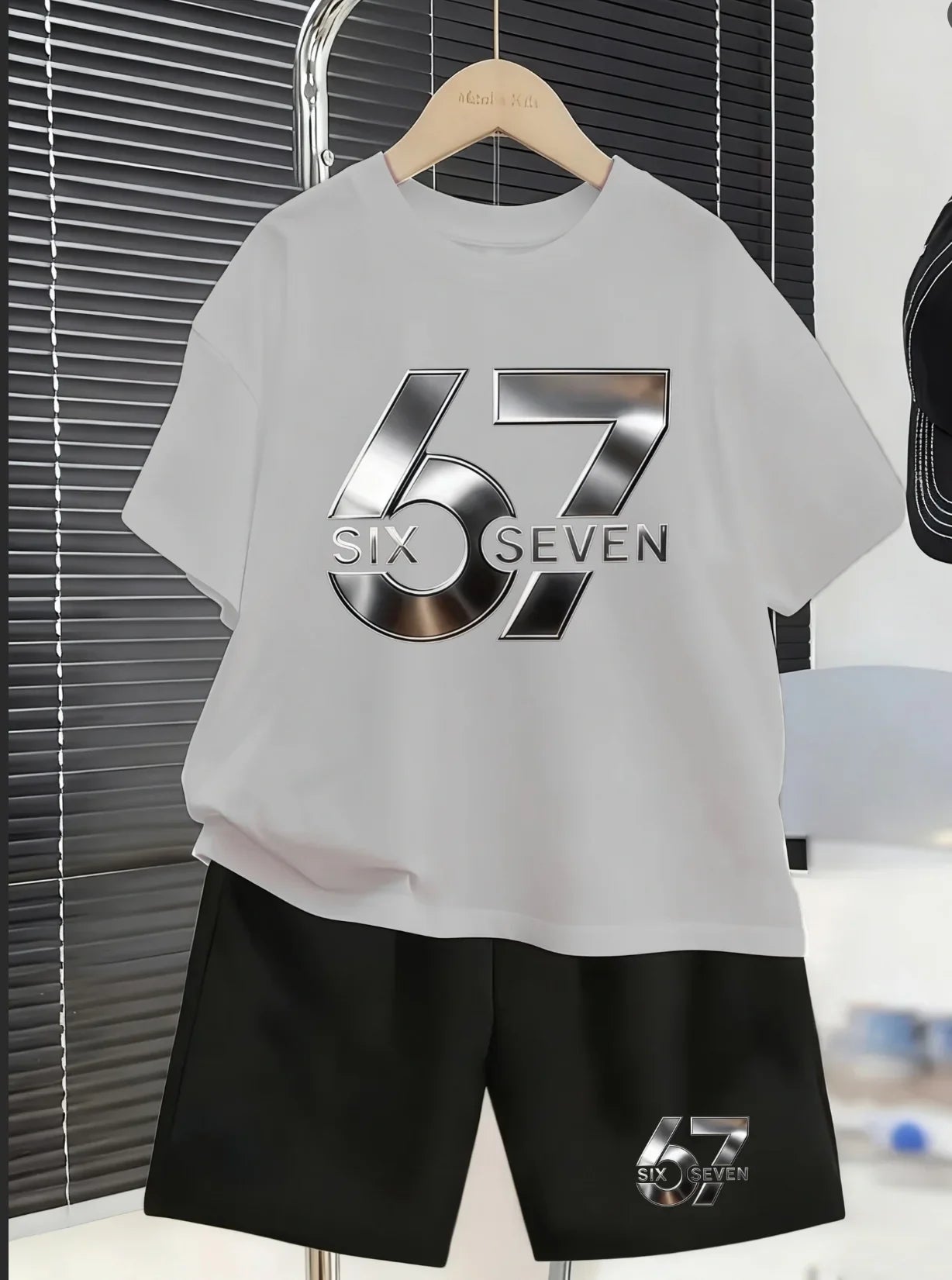 New Kids Clothes Girls 67 Funny Printer Kids T-shirt Shorts Pant Set Fashion Children's Clothes Casual Short Sleeve Shorts Set