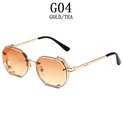 Square Punk Sunglasses For Men 2023 Luxury Steampunk Vintage Fashion Glasses Retro Shades Lunette De Soleil Homme Gafas De Sol