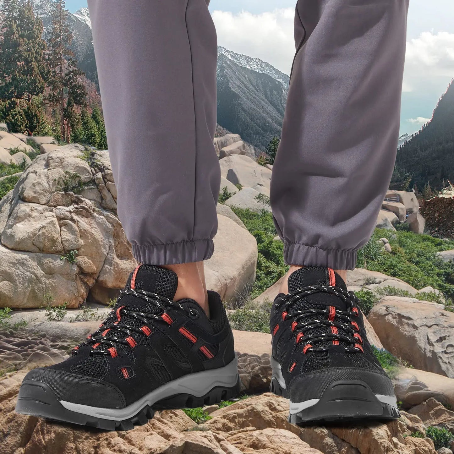 Men's Hiking Shoes Lightweight Trekking Shoes Non-Slip Breathable Outdoor Sneakers for Trail Running Walking