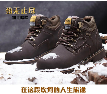 Natural Cow Leather Men’s Women Boots Handmade Retro Winter Autumn Shoes Ankle Snow Boots for Men Top Quality Shoes Dropshipping
