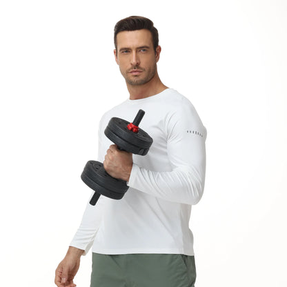 Men UPF 50+ Long Sleeve T-Shirt, Rash Guard Breathable Tops, Pullover Shirt for Sport Fishing Hiking Running Beach Surfing