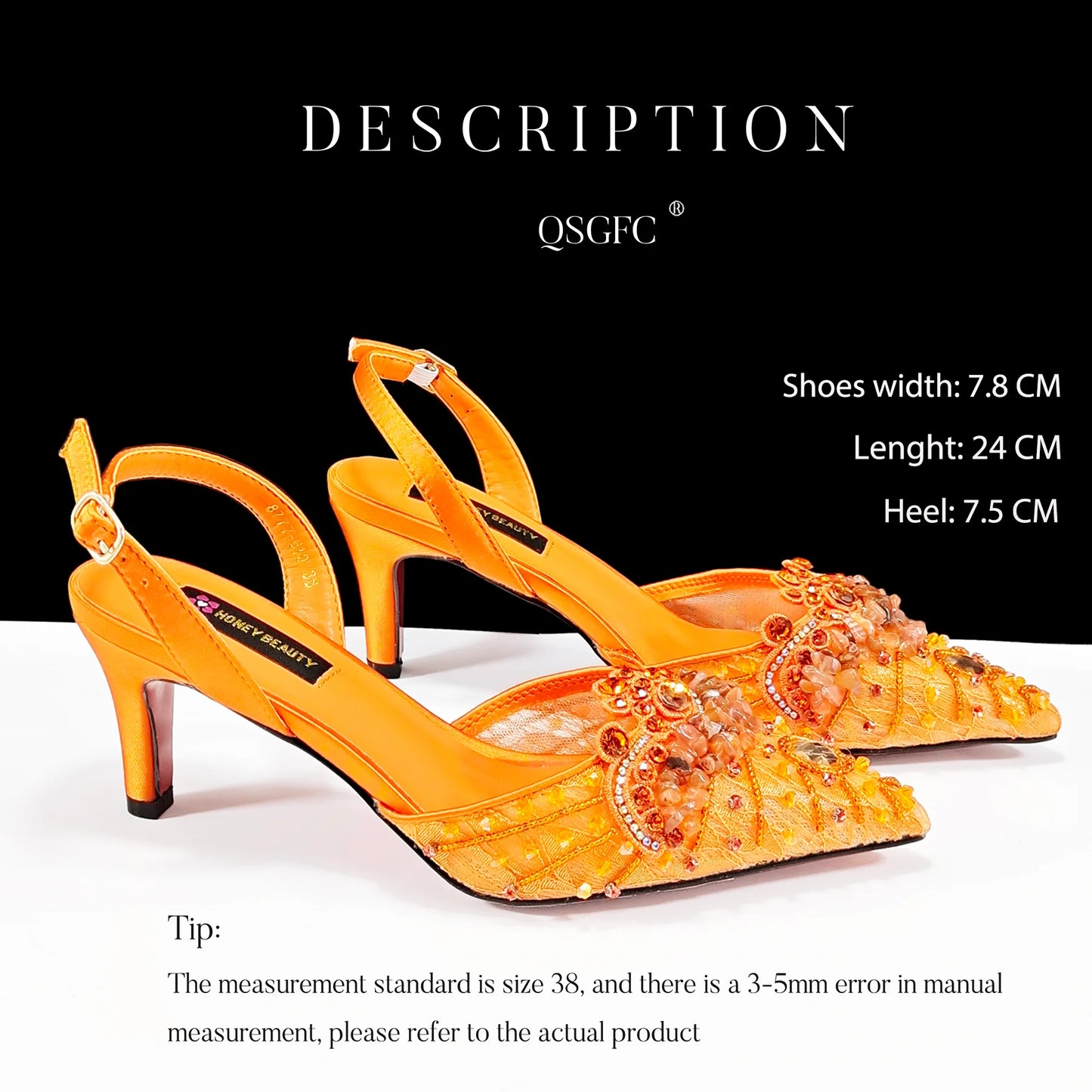 Italian Design Rhinestones and Coral Stones Ladies Party Shoes High Heels Pointed Toe Coffee Color Women's Shoes