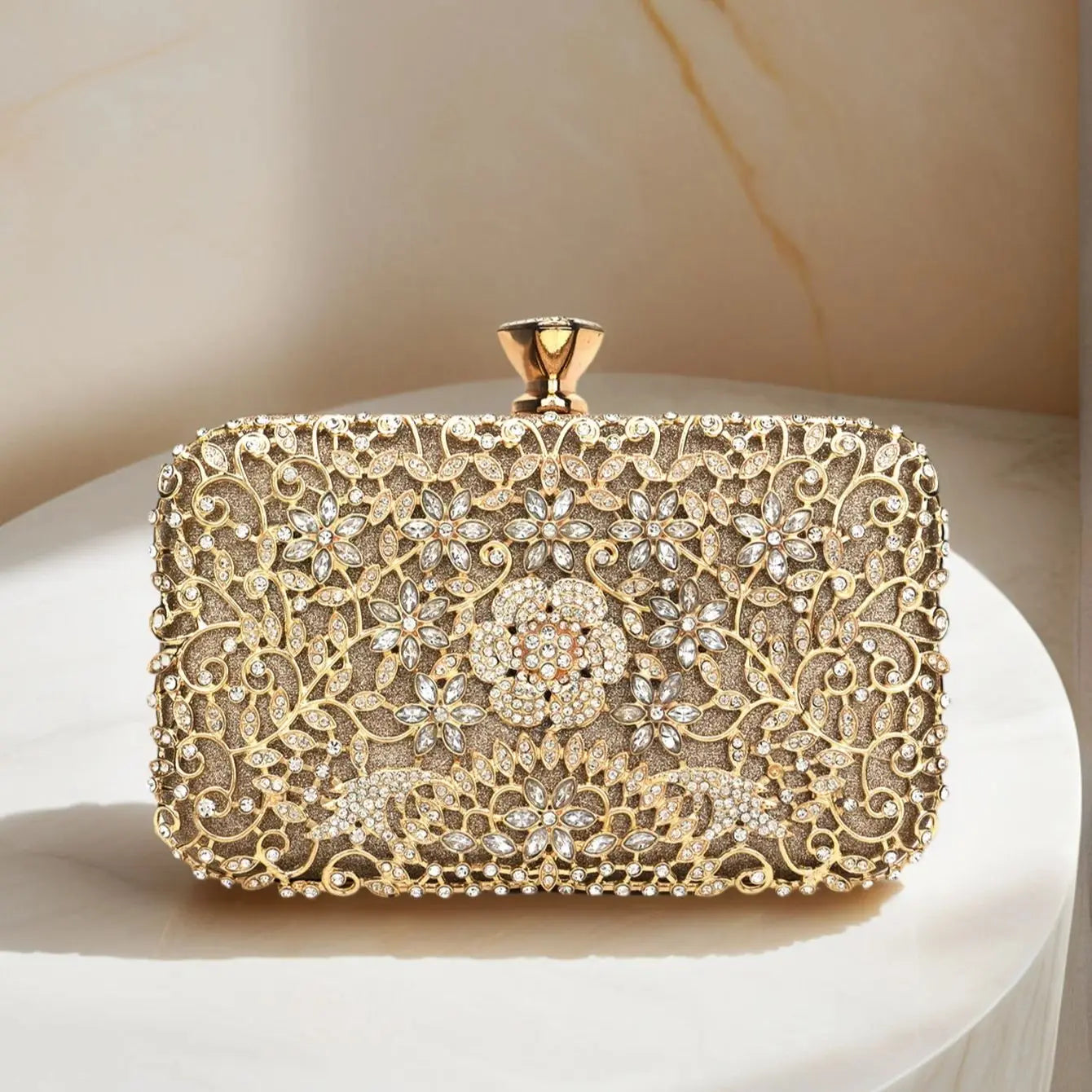 Hollow Out Style Diamonds Clutch Luxury Metal Rhinestones Evening Bags Flap Party Wedding Handbags Purse