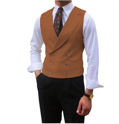 Fashion Solid Vests for Men Casual Style Sleeveless Male Fashion Waistcoat 1 Piece Slim Fit Beach Prom Party Suits Vest