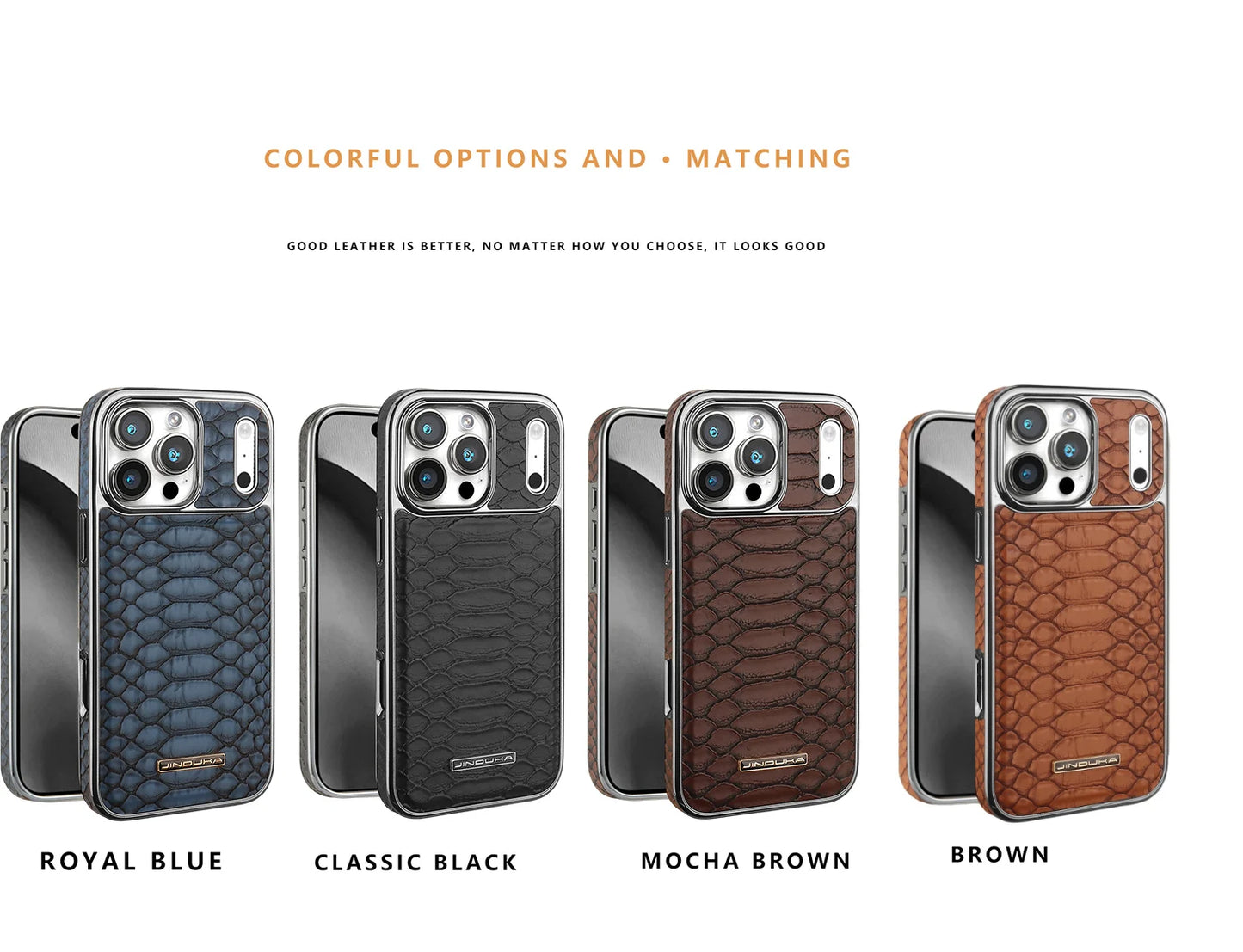 Luxurious And Stylish Snake Patterned Leather Phone Case, For IPhone 17 16 15 Pro Max 17Air Protective Case, With Flannel Lining