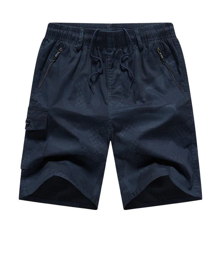 Men's Streetwear Sports Casual Shorts Big Size Loose Fit Knee Pants Man Clothes Fashion Zipper Pockets Drawstring Short Pants