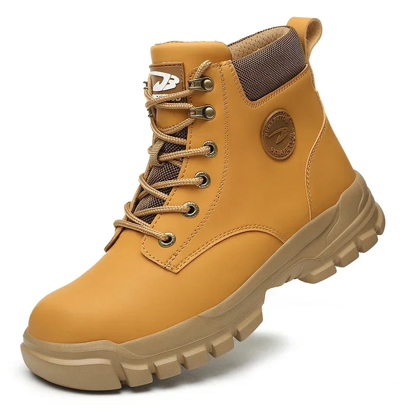 New 2024 Fashion Winter Warm Labor Boots For Men Waterproof Steel Toe Cap Safety Work Shoes Sneakers Male Footwear