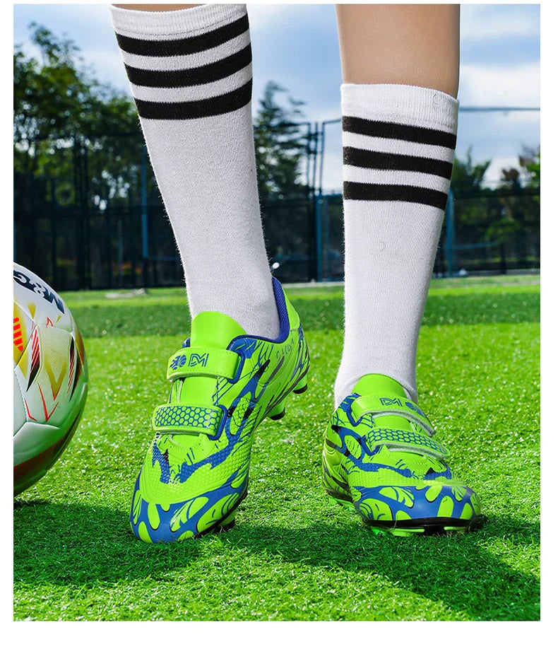 Children Football Shoes Professional Indoor Non Slip TF/FG Fast Grass Boys Match Wear Resistant Training Football Shoes for Kids