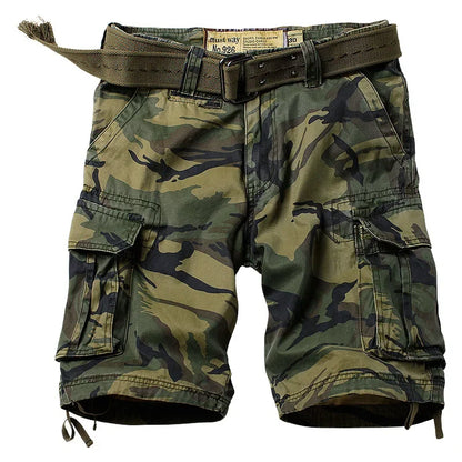 Camouflage Shorts Male Military Clothing Style Army High Quality Mens Cargo Shorts Cotton Multi Pockets Breeches Bermuda Cargo
