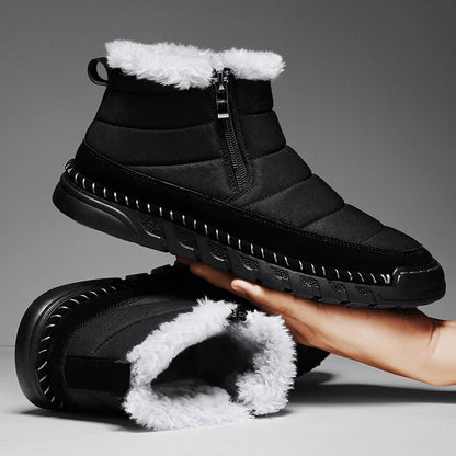 New Fashion Men's Boots Winter Plush Men Snow Boots Warm Fur Ankle Boots Outdoor Non-slip Sneakers Winter Casual  Boots Size 46